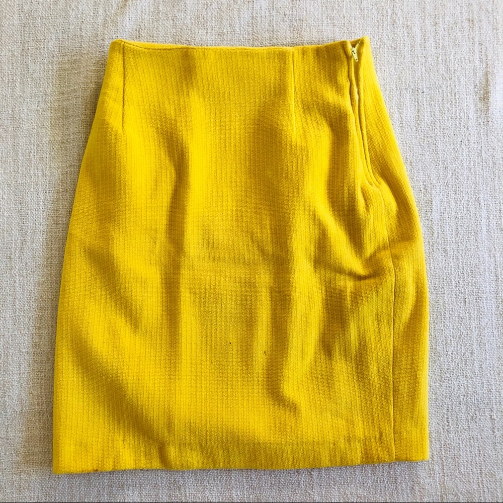 Yellow high rise high waist skirt